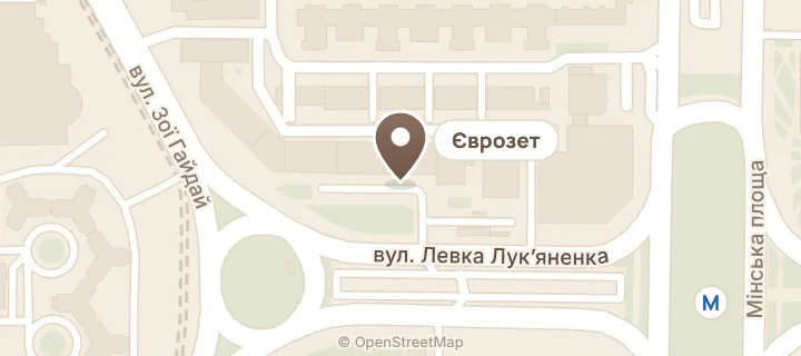 Карта: Стоматологія на Оболоні, вул. Левка Лук’яненка, 21